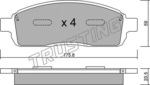 Trusting 876.0 - Bremžu uzliku kompl., Disku bremzes ps1.lv