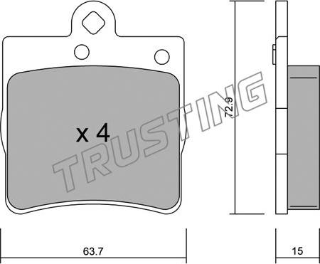 Trusting 352.0 - Bremžu uzliku kompl., Disku bremzes ps1.lv