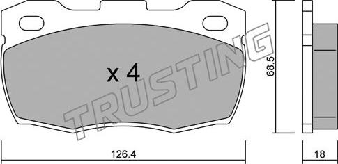 Trusting 361.0 - Bremžu uzliku kompl., Disku bremzes ps1.lv