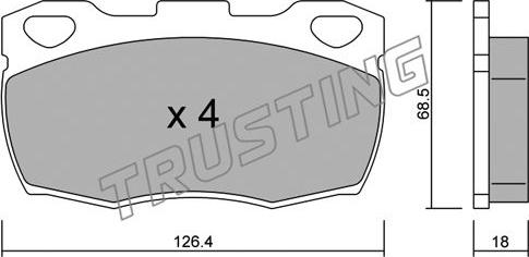 Trusting 361.1 - Bremžu uzliku kompl., Disku bremzes ps1.lv