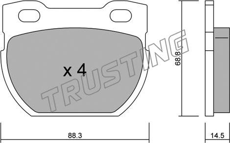 Trusting 363.0 - Bremžu uzliku kompl., Disku bremzes ps1.lv