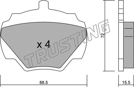 Trusting 362.0 - Bremžu uzliku kompl., Disku bremzes ps1.lv