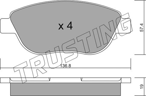 Trusting 331.1 - Bremžu uzliku kompl., Disku bremzes ps1.lv