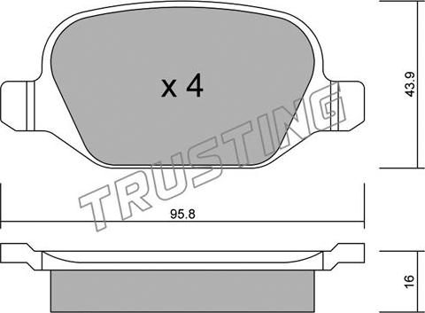 Trusting 333.1 - Bremžu uzliku kompl., Disku bremzes ps1.lv