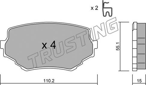 Trusting 258.0 - Bremžu uzliku kompl., Disku bremzes ps1.lv