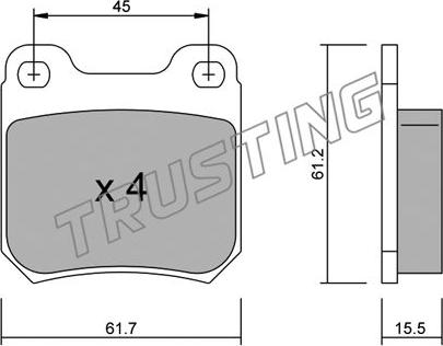 Trusting 284.0 - Bremžu uzliku kompl., Disku bremzes ps1.lv