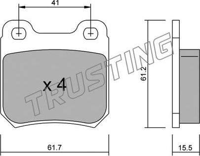 Trusting 285.0 - Bremžu uzliku kompl., Disku bremzes ps1.lv