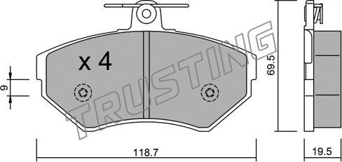 Trusting 224.0 - Bremžu uzliku kompl., Disku bremzes ps1.lv