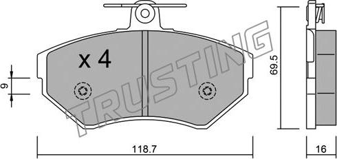 Trusting 224.1 - Bremžu uzliku kompl., Disku bremzes ps1.lv