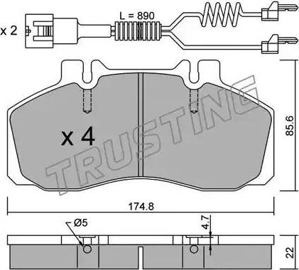 Trusting 275.0W - Bremžu uzliku kompl., Disku bremzes ps1.lv