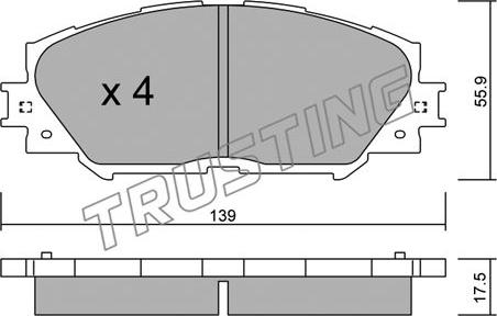 Trusting 763.0 - Bremžu uzliku kompl., Disku bremzes ps1.lv