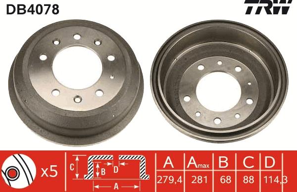 TRW DB4078 - Bremžu trumulis ps1.lv