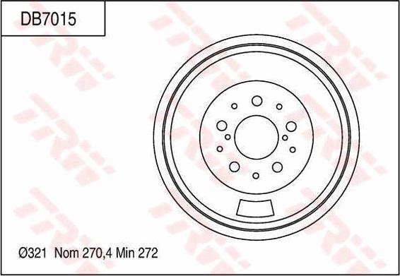 TRW DB7015 - Bremžu trumulis ps1.lv