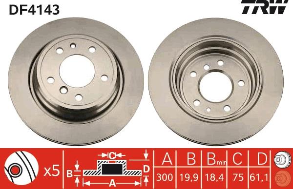 TRW DF4143 - Bremžu diski ps1.lv