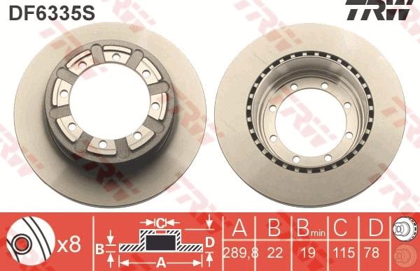TRW DF6335S - Bremžu diski ps1.lv