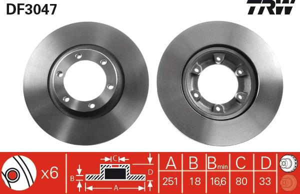 TRW DF3047 - Bremžu diski ps1.lv