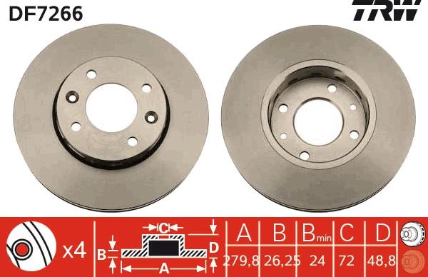 TRW DF7266 - Bremžu diski ps1.lv