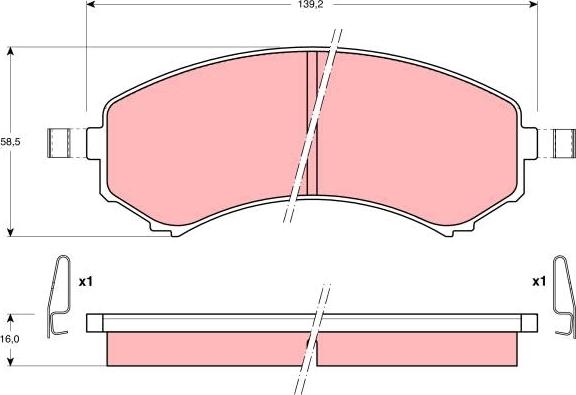 MAZDA GDB1176 - Bremžu uzliku kompl., Disku bremzes ps1.lv