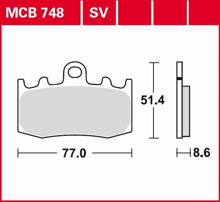 TRW MCB748SV - Bremžu uzliku kompl., Disku bremzes ps1.lv