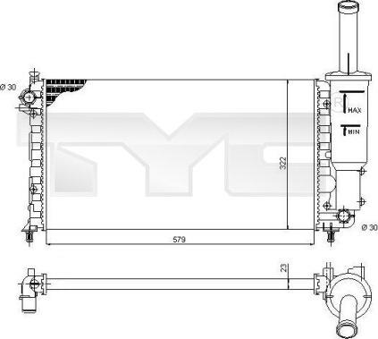 TYC 709-0013 - Radiators, Motora dzesēšanas sistēma ps1.lv