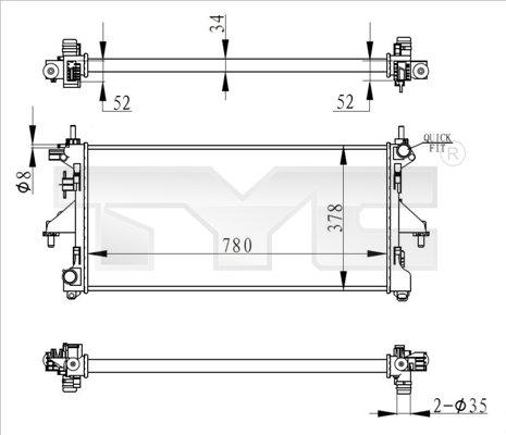 TYC 709-0020-R - Radiators, Motora dzesēšanas sistēma ps1.lv