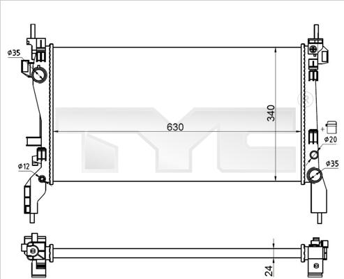 TYC 709-0021-R - Radiators, Motora dzesēšanas sistēma ps1.lv