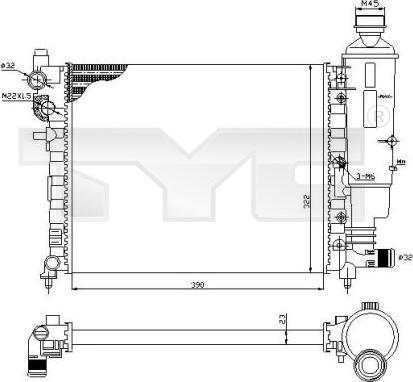 TYC 705-0032 - Radiators, Motora dzesēšanas sistēma ps1.lv