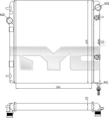 TYC 705-0071-R - Radiators, Motora dzesēšanas sistēma ps1.lv