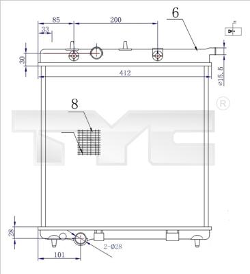 TYC 705-0072-R - Radiators, Motora dzesēšanas sistēma ps1.lv