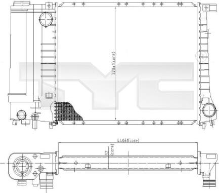 TYC 703-0003 - Radiators, Motora dzesēšanas sistēma ps1.lv