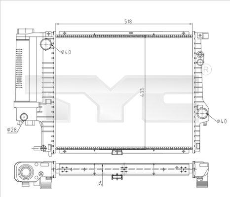 TYC 703-0010-R - Radiators, Motora dzesēšanas sistēma ps1.lv