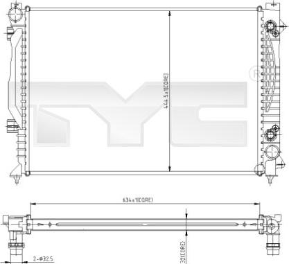 TYC 702-0003 - Radiators, Motora dzesēšanas sistēma ps1.lv