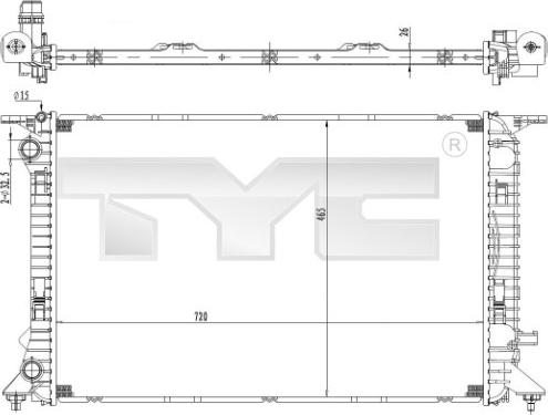 TYC 702-0036 - Radiators, Motora dzesēšanas sistēma ps1.lv