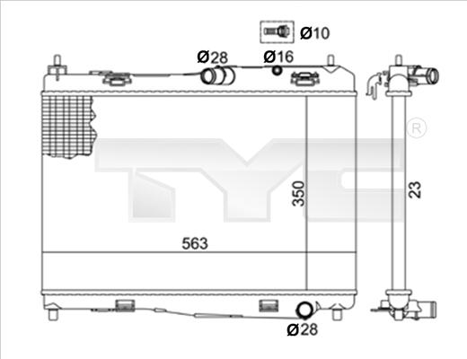 TYC 710-0059-R - Radiators, Motora dzesēšanas sistēma ps1.lv