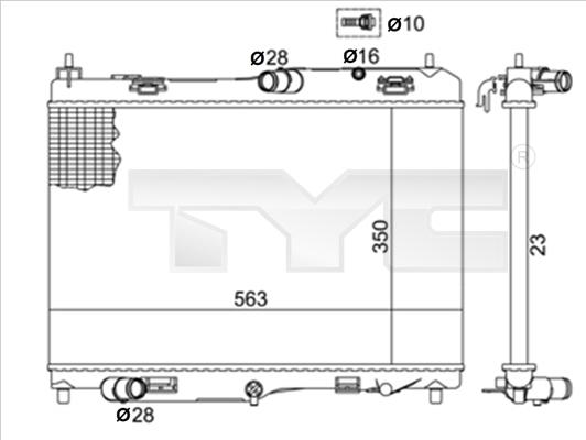 TYC 710-0058-R - Radiators, Motora dzesēšanas sistēma ps1.lv