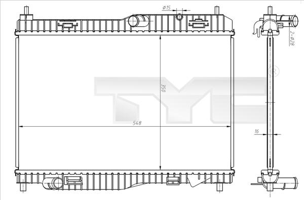 TYC 710-0058 - Radiators, Motora dzesēšanas sistēma ps1.lv