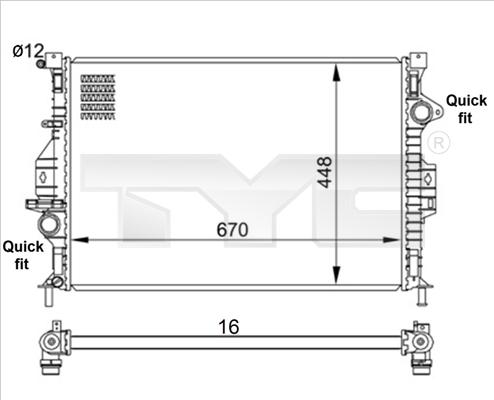 TYC 710-0057 - Radiators, Motora dzesēšanas sistēma ps1.lv
