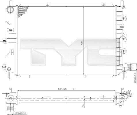 TYC 710-0035 - Radiators, Motora dzesēšanas sistēma ps1.lv