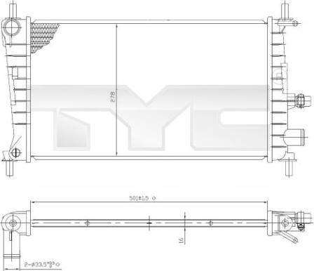 TYC 710-0026 - Radiators, Motora dzesēšanas sistēma ps1.lv