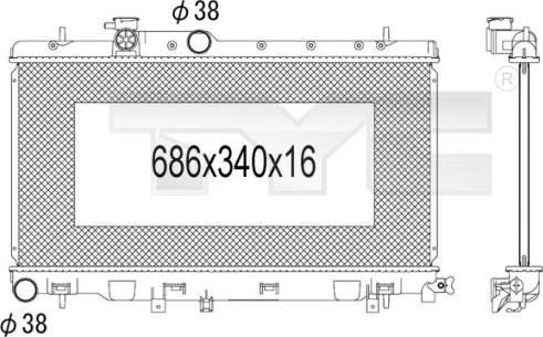 TYC 734-1010 - Radiators, Motora dzesēšanas sistēma ps1.lv