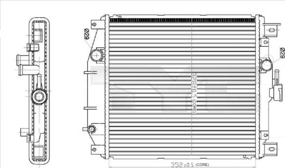 TYC 735-0012 - Radiators, Motora dzesēšanas sistēma ps1.lv