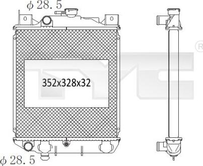 TYC 735-1008 - Radiators, Motora dzesēšanas sistēma ps1.lv