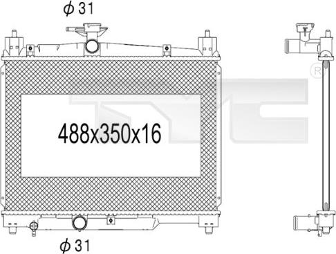 TYC 736-1009 - Radiators, Motora dzesēšanas sistēma ps1.lv