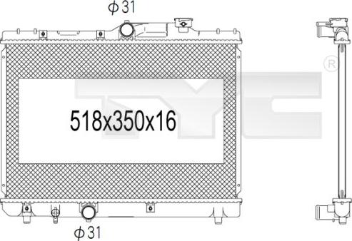 TYC 736-1005 - Radiators, Motora dzesēšanas sistēma ps1.lv