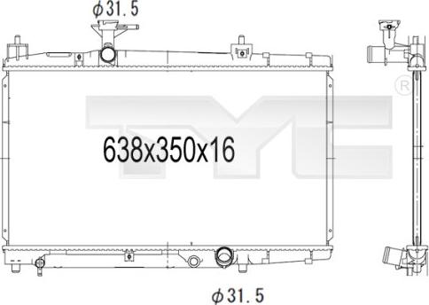 TYC 736-1010 - Radiators, Motora dzesēšanas sistēma ps1.lv