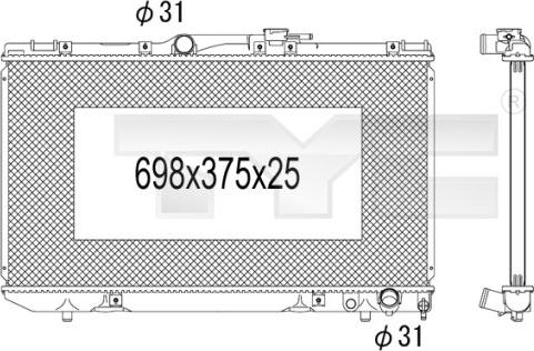 TYC 736-1027 - Radiators, Motora dzesēšanas sistēma ps1.lv