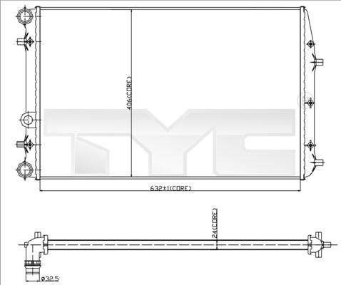 TYC 737-0042 - Radiators, Motora dzesēšanas sistēma ps1.lv