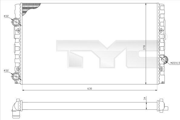 TYC 737-0051-R - Radiators, Motora dzesēšanas sistēma ps1.lv