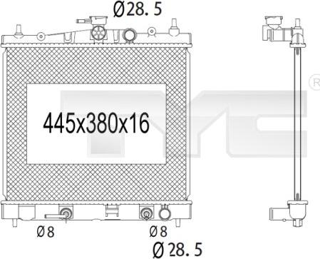 TYC 724-1014 - Radiators, Motora dzesēšanas sistēma ps1.lv