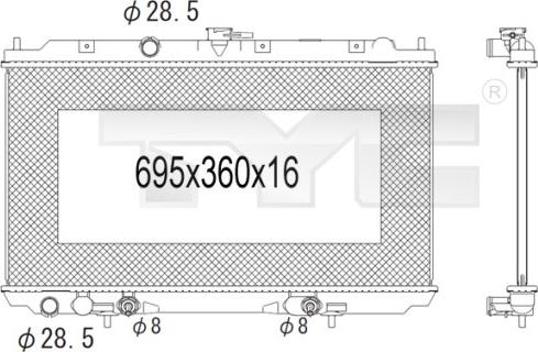 TYC 724-1015 - Radiators, Motora dzesēšanas sistēma ps1.lv